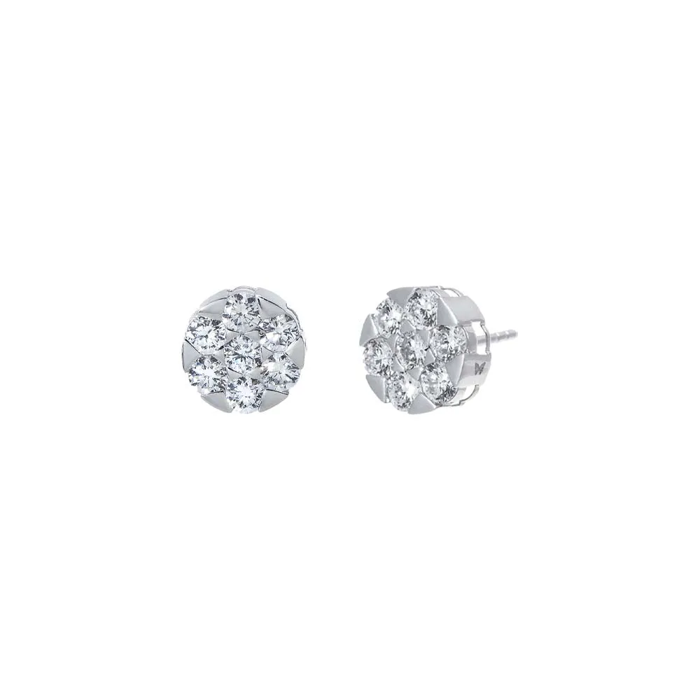 Lab Grown Diamond Floral Cluster Stud Earring 14K sold by Adina Eden's