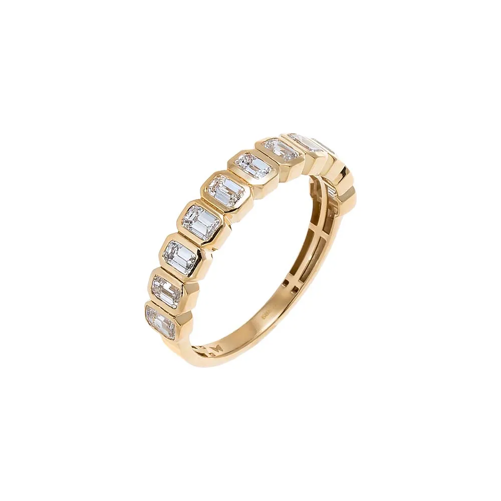 Lab Grown Diamond Emerald Cut Band Ring 14K sold by Adina Eden's