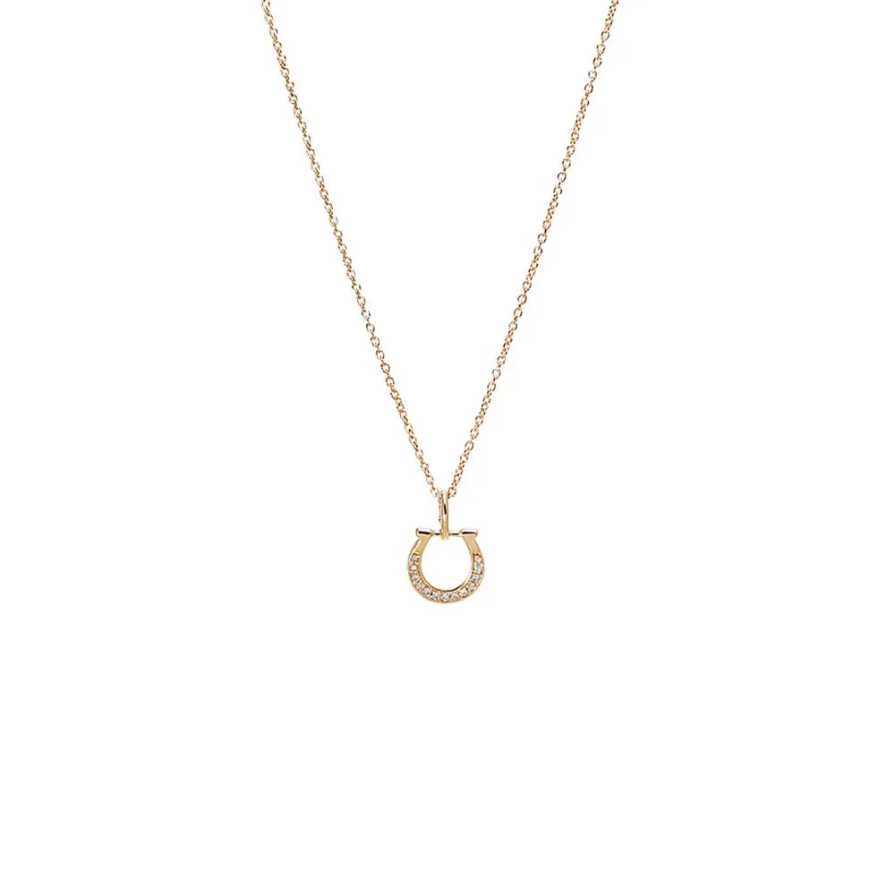 Diamond Pavé Horseshoe Necklace 14K sold by Adina Eden's
