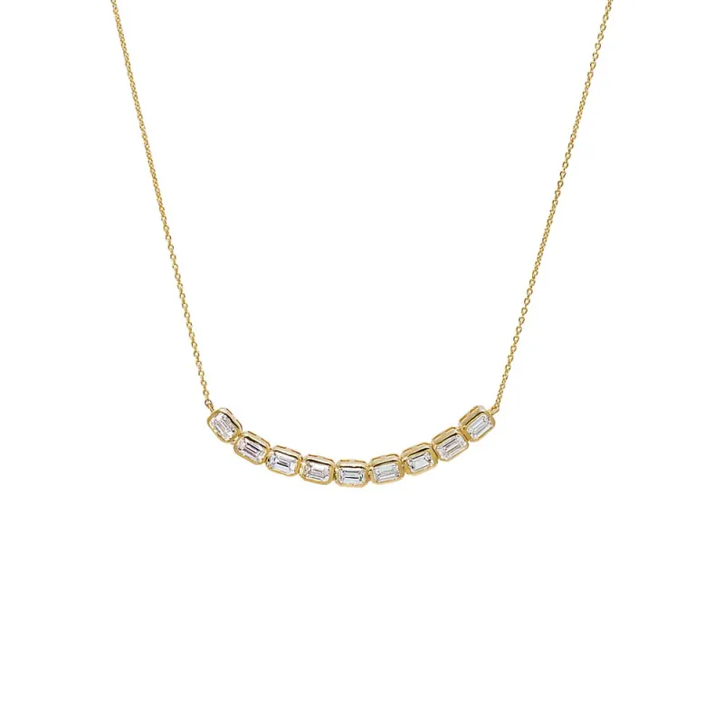 Lab Grown Diamond Baguette Station Choker 14K sold by Adina Eden's