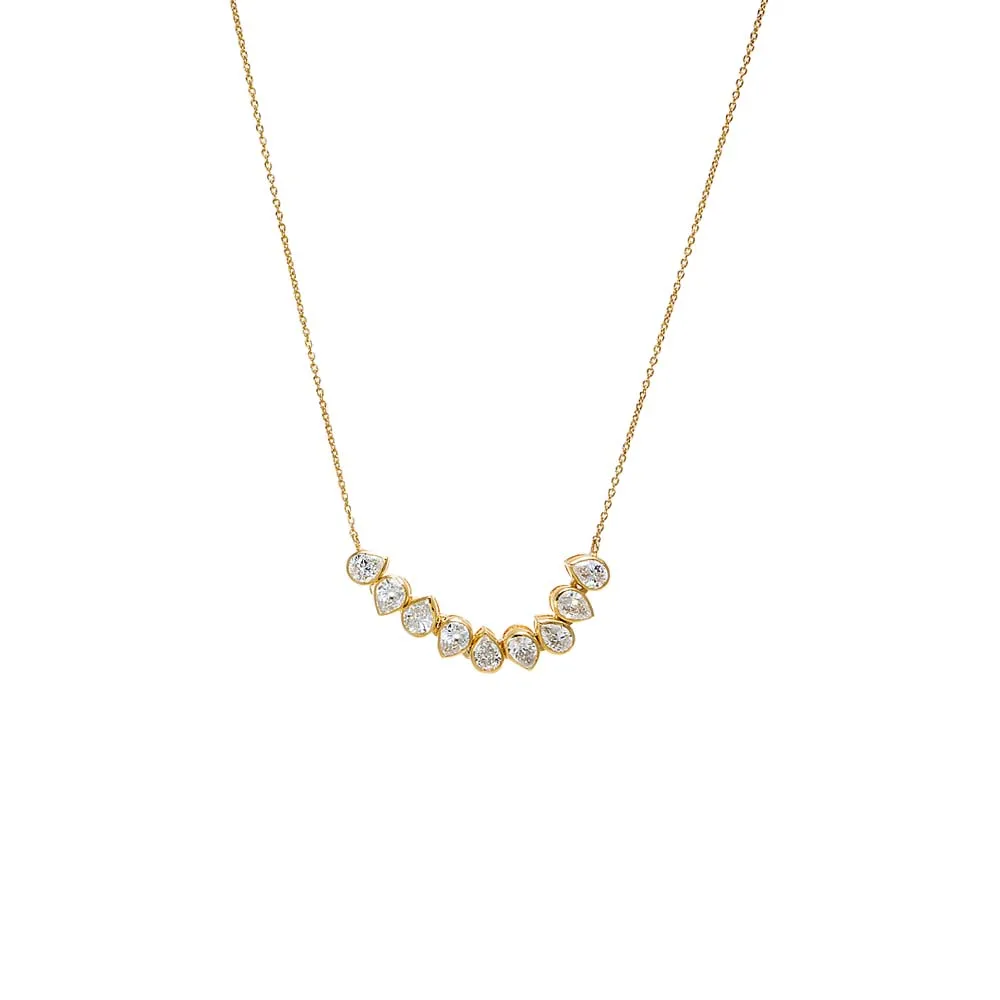 Lab Grown Diamond Pear Station Necklace 14K sold by Adina Eden's