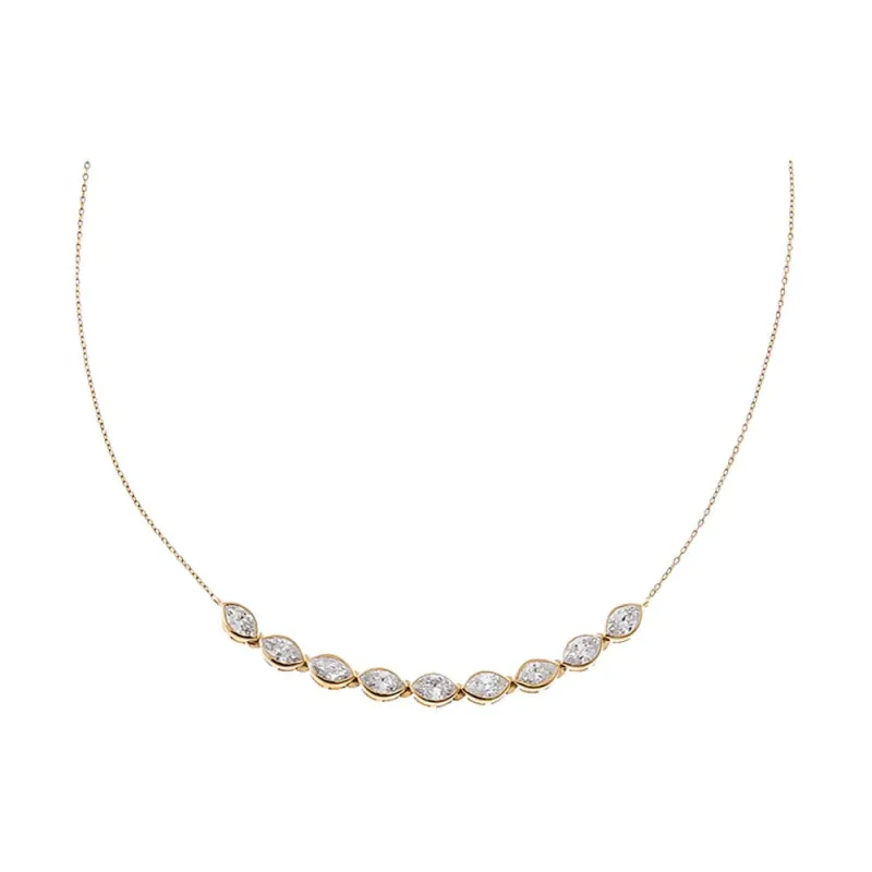 Lab Grown Diamond Marquise Station Choker 14K made by Adina Eden's