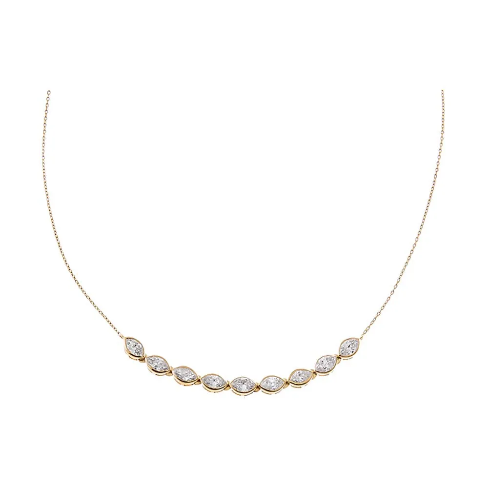 Lab Grown Diamond Marquise Station Choker 14K sold by Adina Eden's