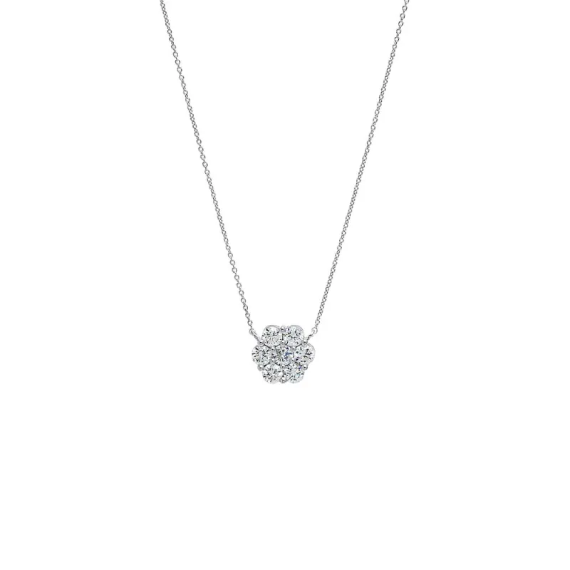 Lab Grown Diamond Floral Cluster Necklace 14K sold by Adina Eden's