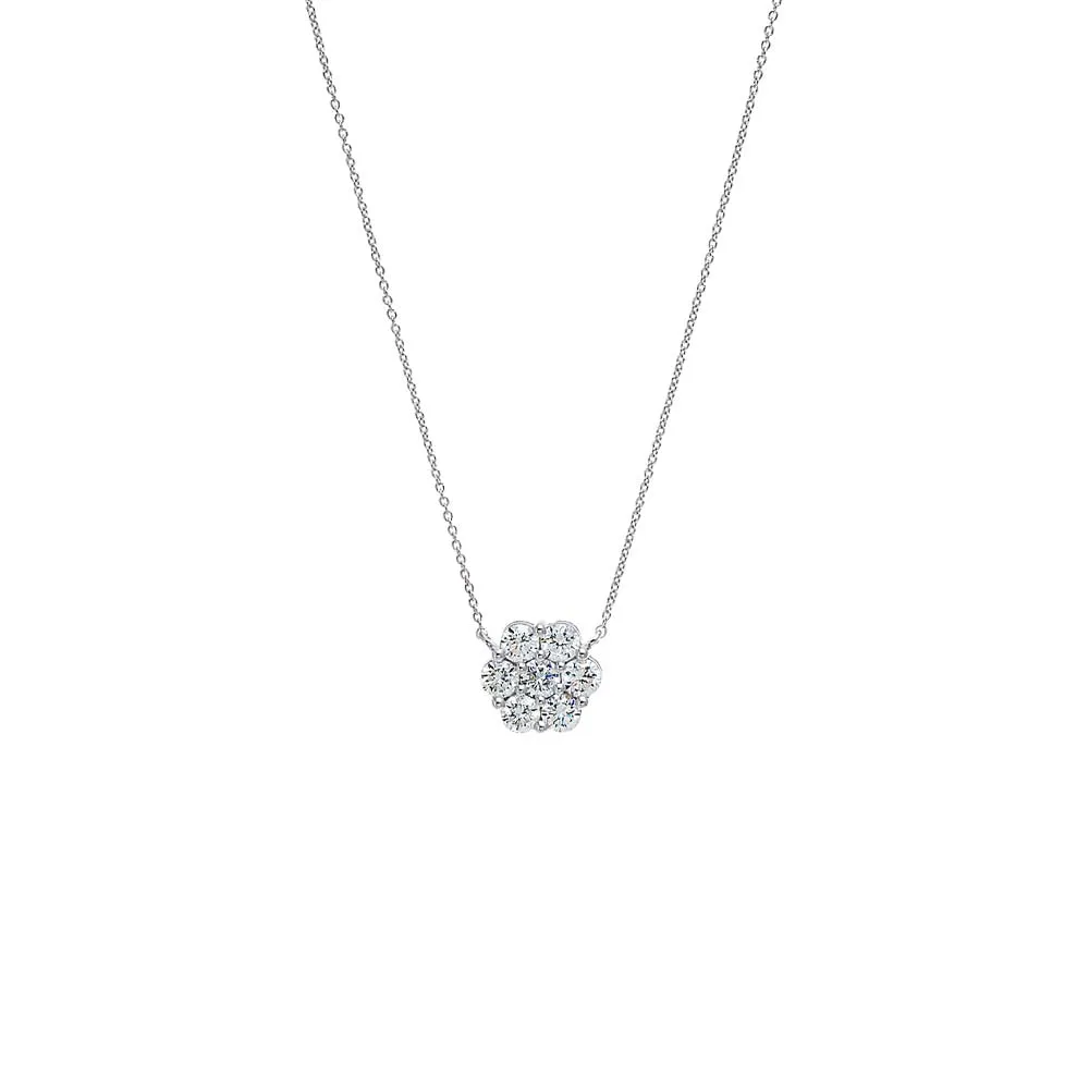 Lab Grown Diamond Floral Cluster Necklace 14K sold by Adina Eden's