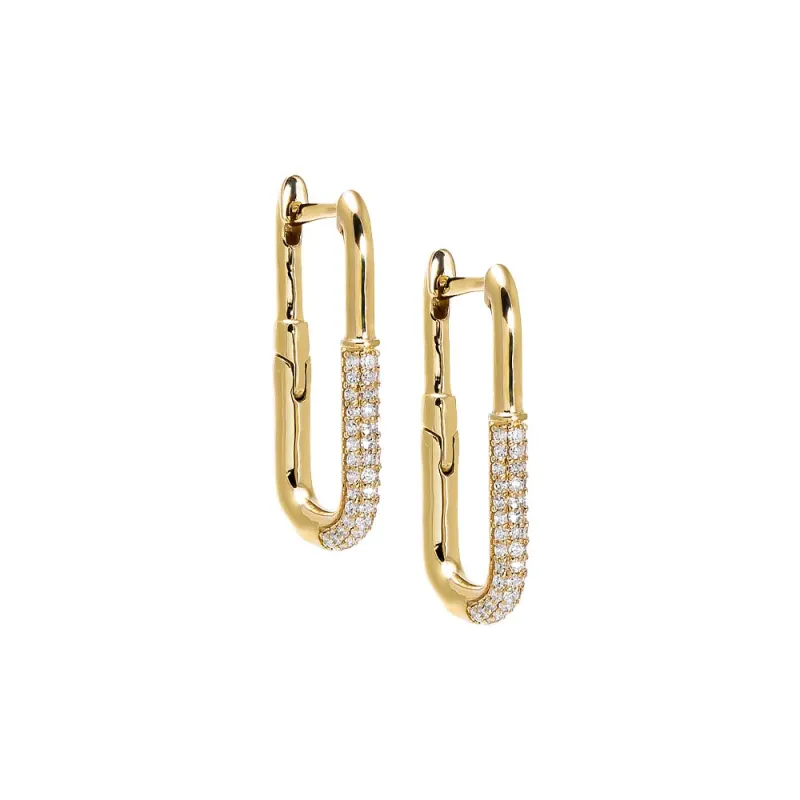 Diamond Pavé Clip Huggie Earring 14K sold by Adina Eden's