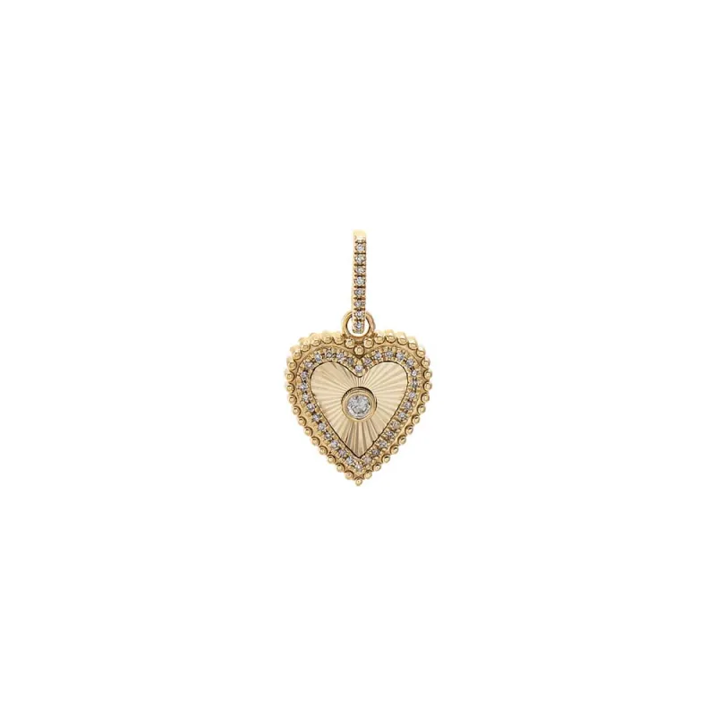 Diamond Bezeled Heart Charm 14K made by Adina Eden's