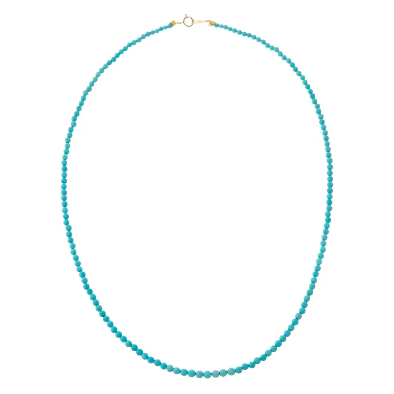 Turquoise Beaded Necklace 18K made by Adina Eden's