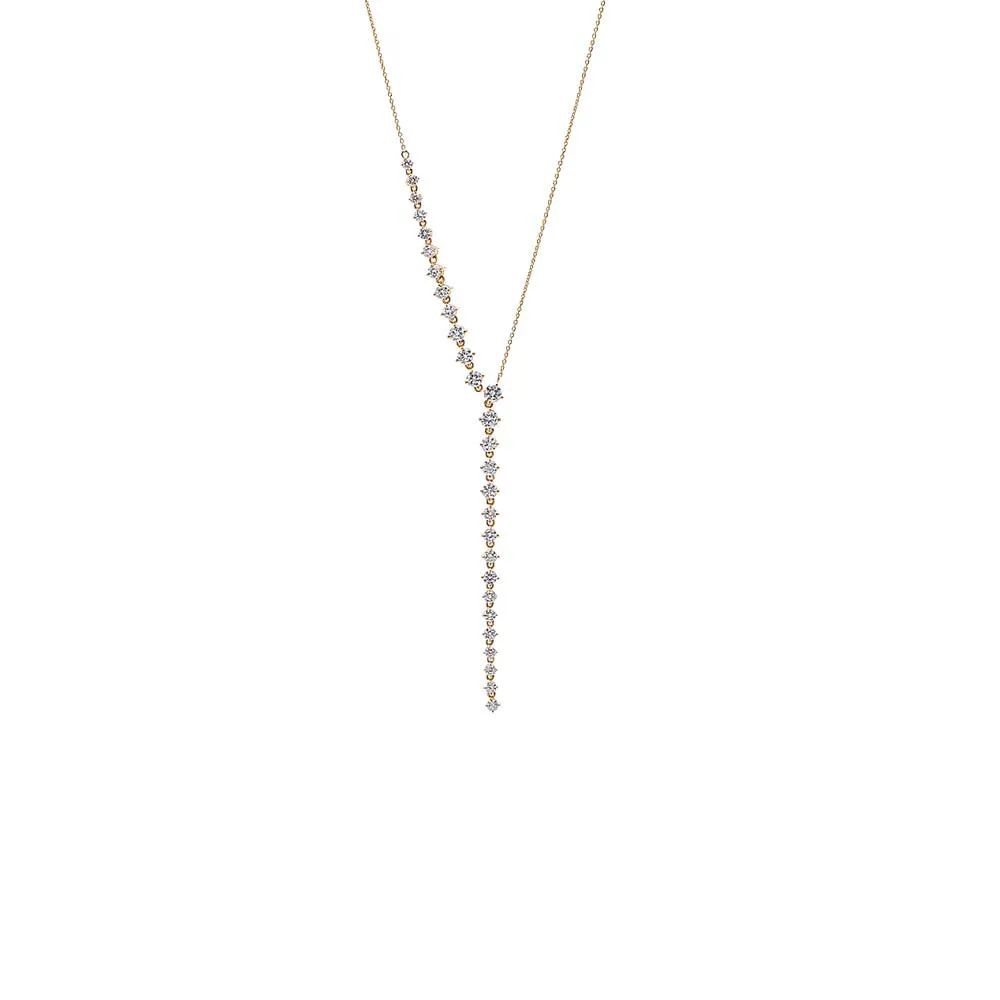 Lab Grown Diamond Sideway Tennis Lariat 14K sold by Adina Eden's