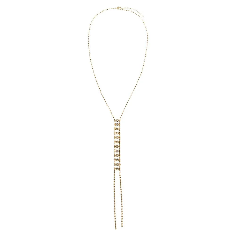 Beaded Ball Bezeled Lariat Necklace sold by Adina Eden's product image thumbnail 2