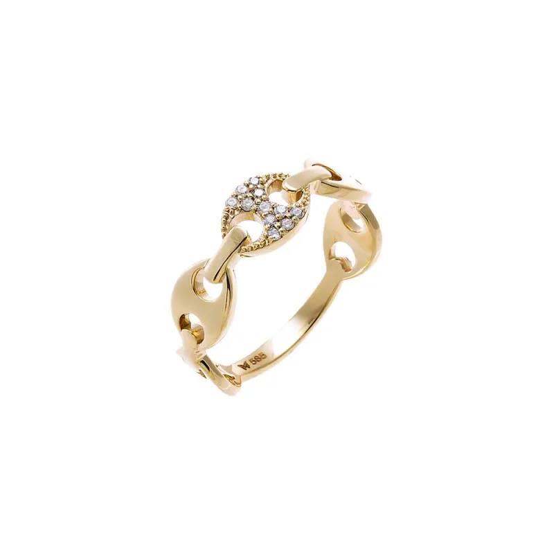 Diamond Pave Accented Mariner Eternity Ring 14K made by Adina Eden's