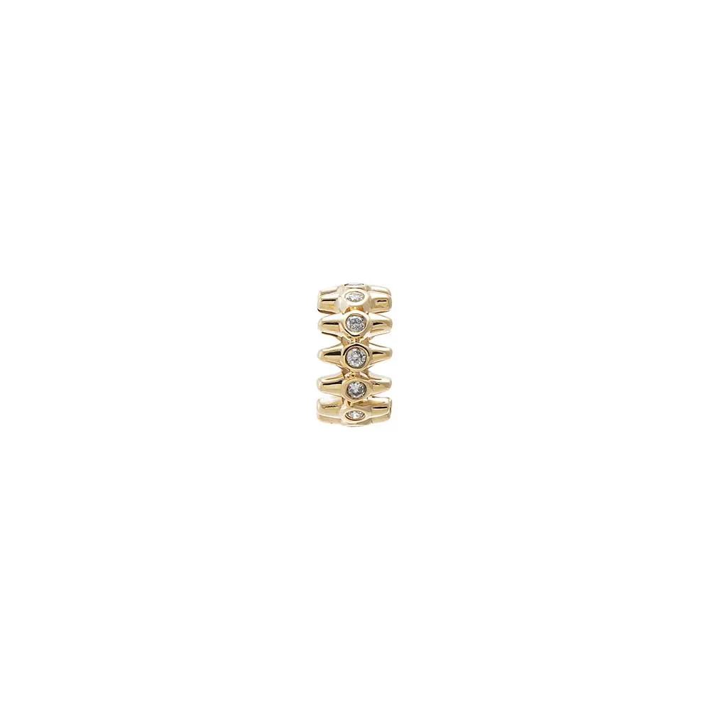 Diamond Bezel Spiked Rondelle Charm 14K sold by Adina Eden's product image thumbnail 2