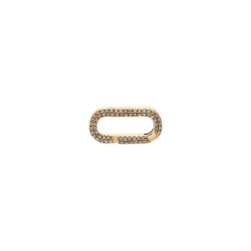 Diamond Double Row Pave Paperclip Toggle Charm 14K made by Adina Eden's