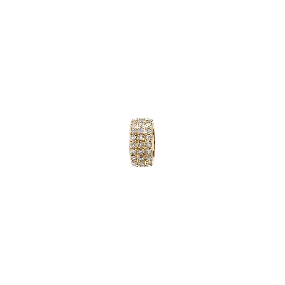 Diamond Wide Pave Rondelle Charm 14K sold by Adina Eden's