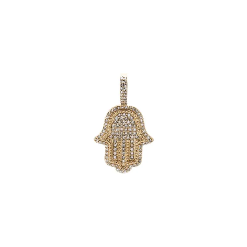 Diamond Pave Large Hamsa Charm 14K made by Adina Eden's