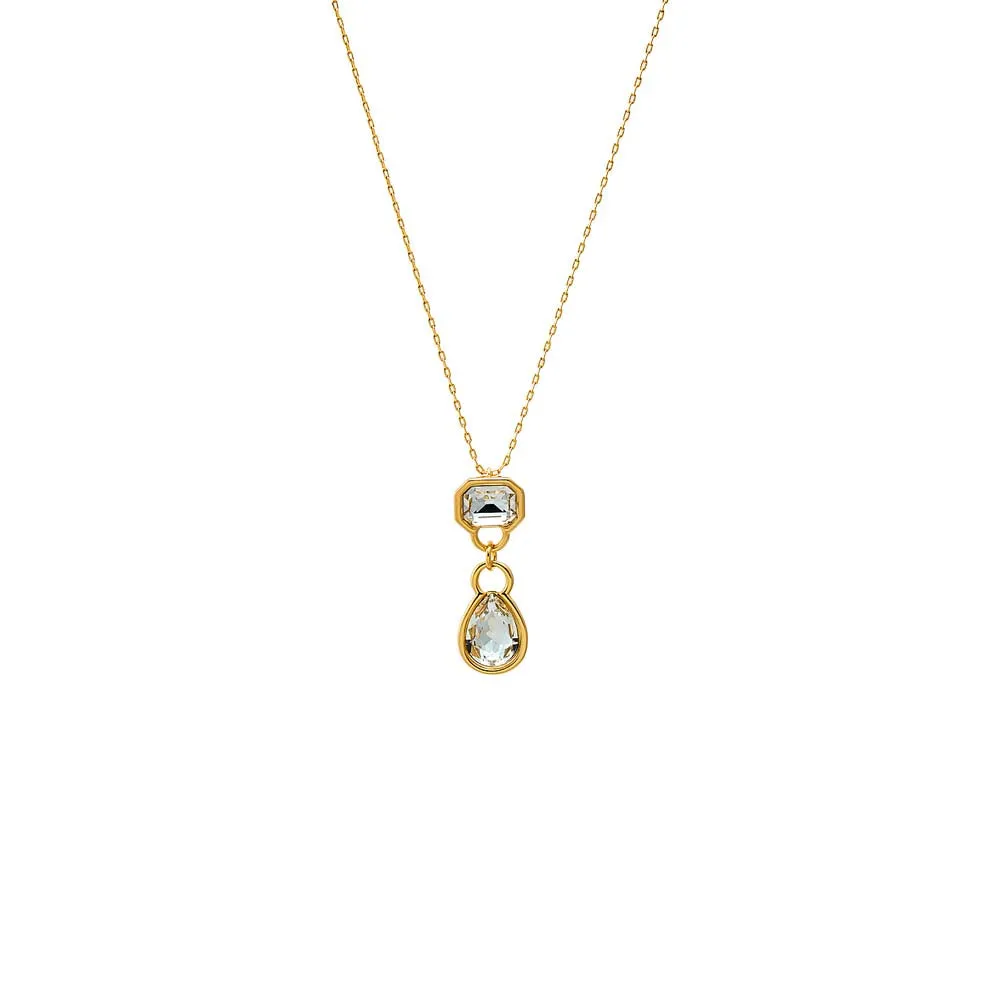 Baguette X Pear Bezel Pendant Necklace sold by Adina Eden's
