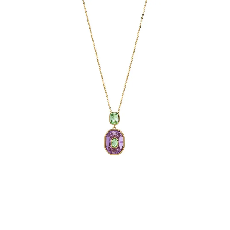 Multi-Color Octagon Crystal Necklace made by Adina Eden's