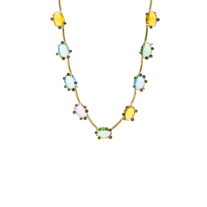 Multi Color Oval Wire Tennis Necklace made by Adina Eden's