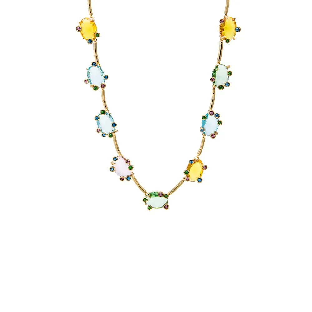 Multi Color Oval Wire Tennis Necklace sold by Adina Eden's
