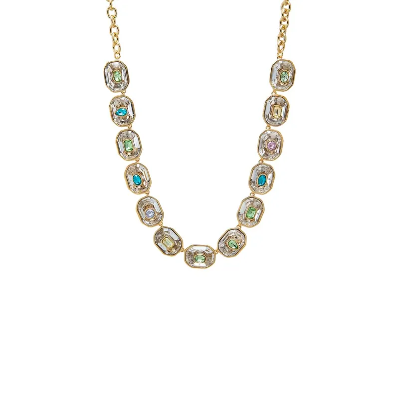Fancy Colored Octagon Bezel Half Tennis Necklace made by Adina Eden's