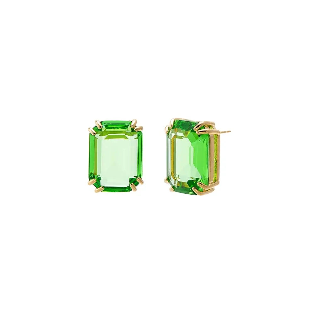 Colored Large Emerald Stud Earring sold by Adina Eden's product image thumbnail 3