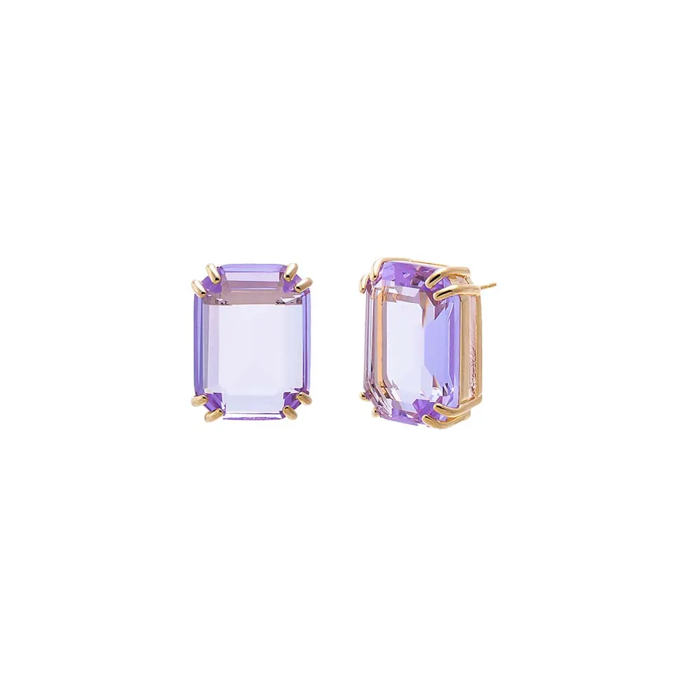 Colored Large Emerald Stud Earring sold by Adina Eden's