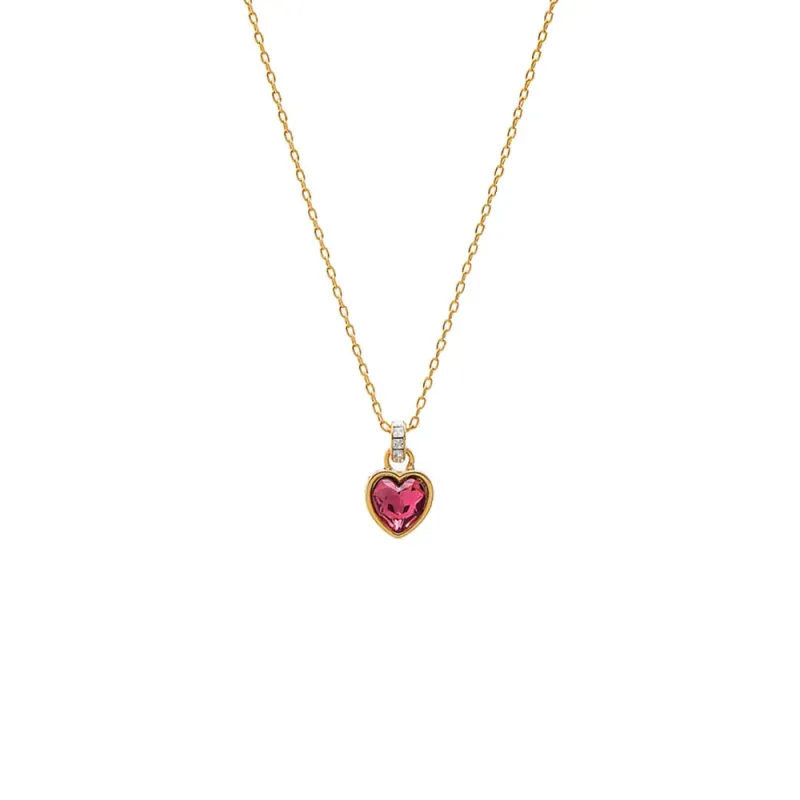 Pink Heart Bezel Pendant Necklace made by Adina Eden's