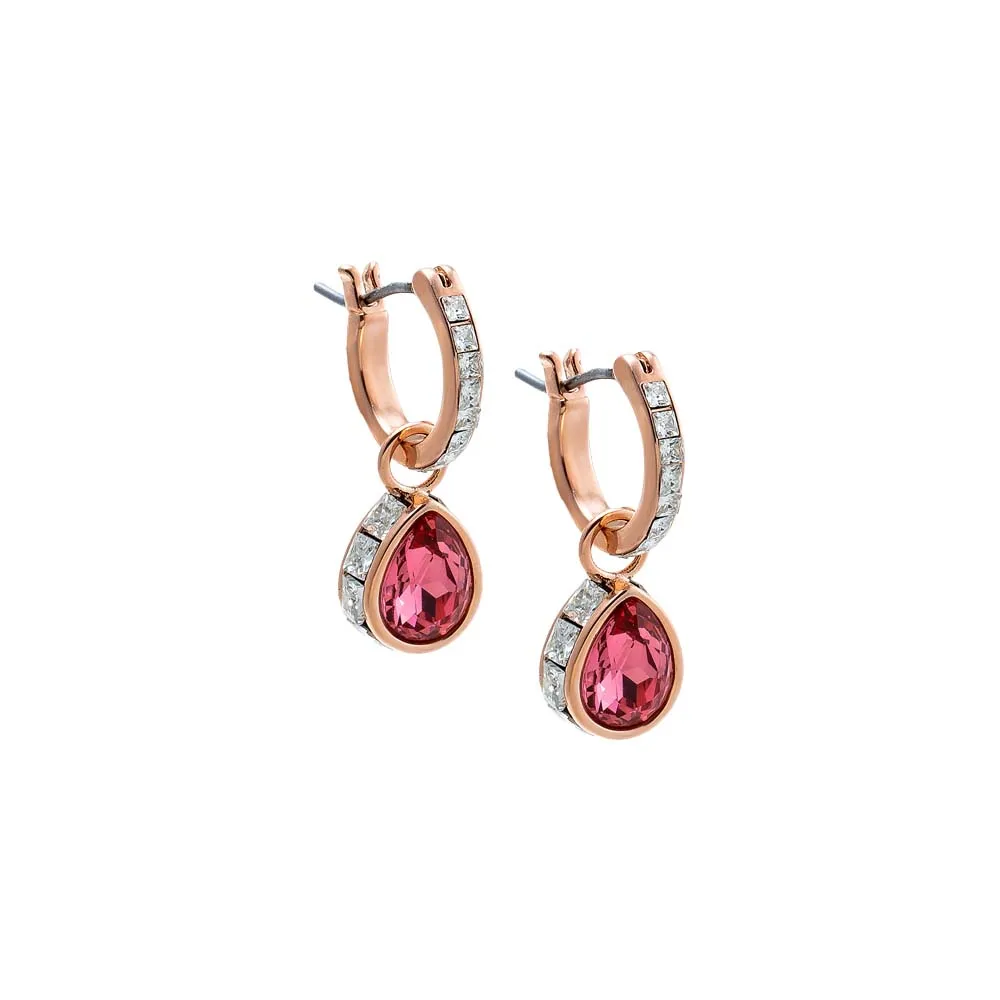 Colored Pear Pave Rimmed Drop Huggie Earring sold by Adina Eden's product image thumbnail 2