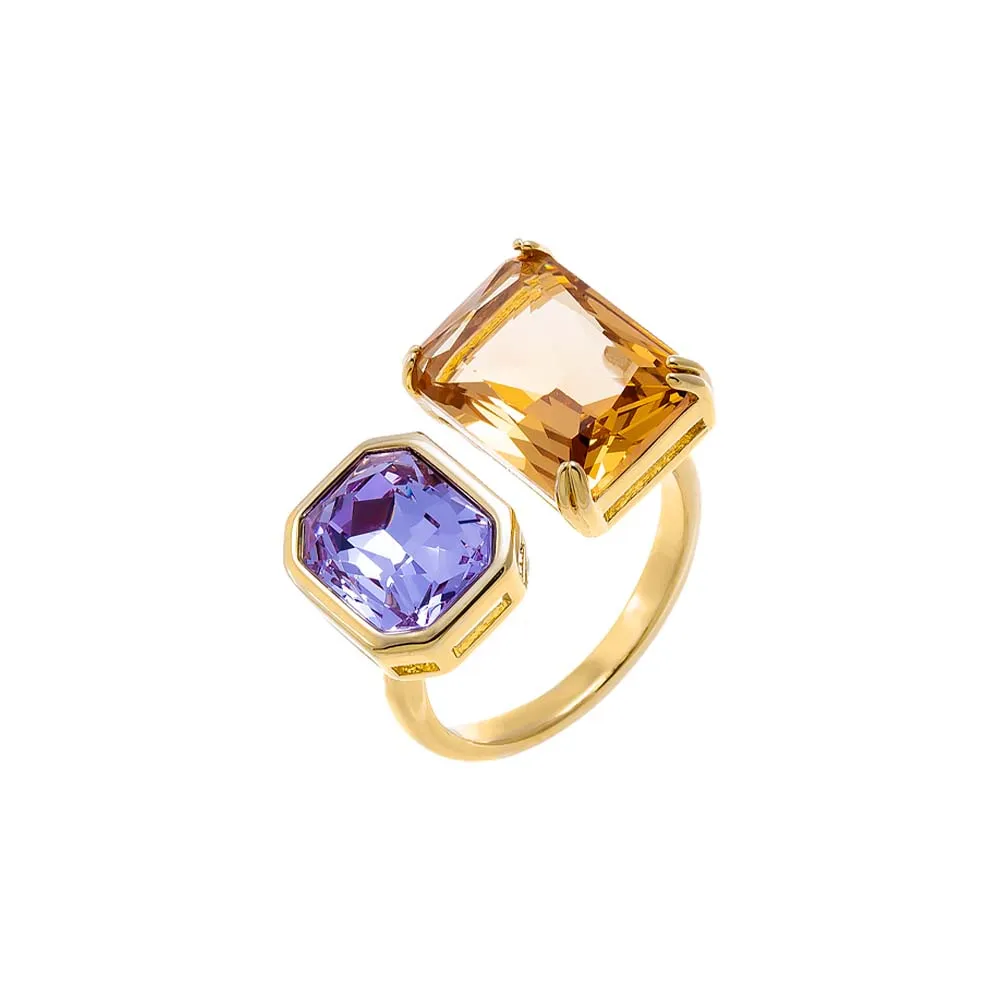 Champagne X Lilac Duo Statement Ring sold by Adina Eden's