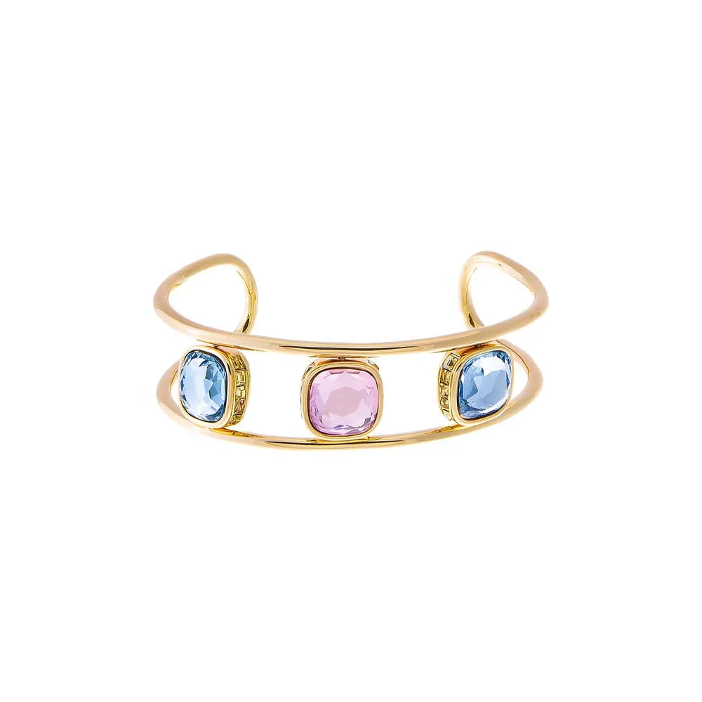 Colored Square Bezels Double Strand Bangle sold by Adina Eden's