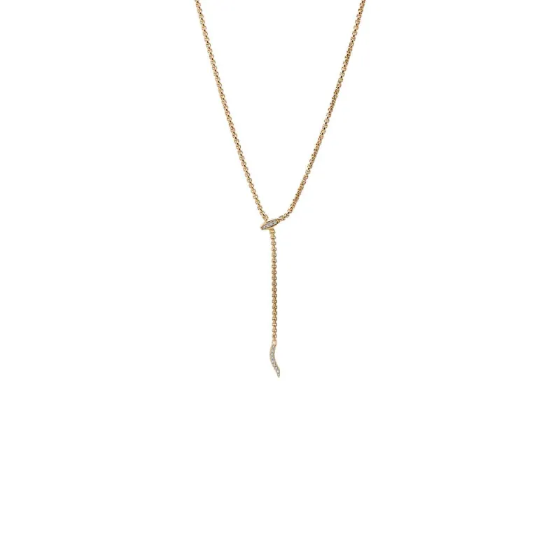 Snake Boxed Chain Lariat Necklace made by Adina Eden's