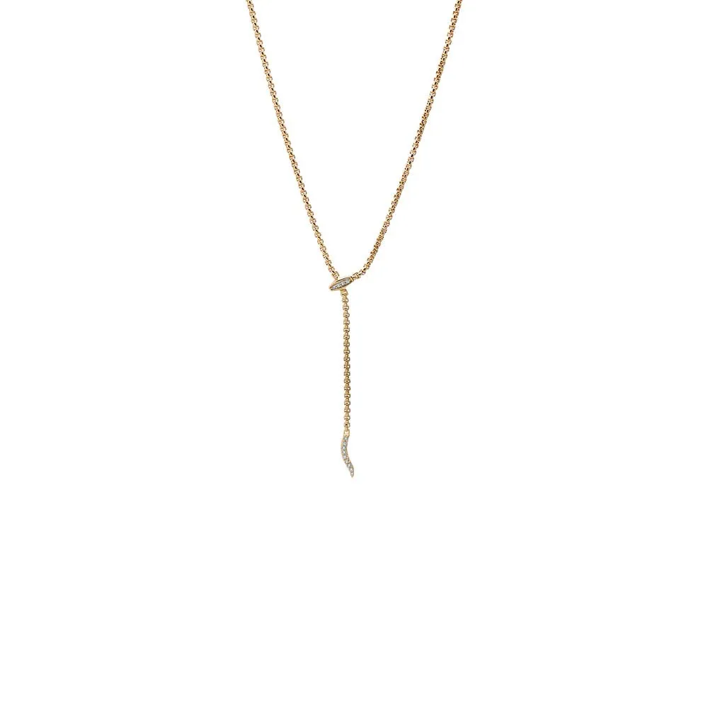 Snake Boxed Chain Lariat Necklace sold by Adina Eden's