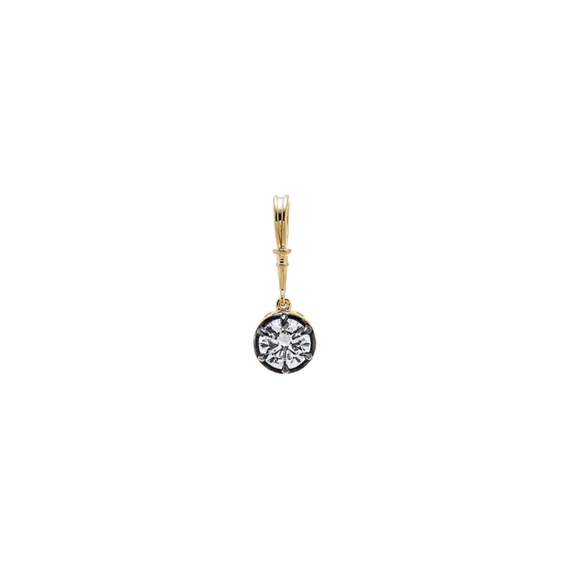 Lab Grown Diamond Rounded Encased Statement Charm 14K made by Adina Eden's