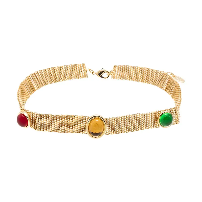 Vintage Inspired Mesh Gem Choker made by Adina Eden's