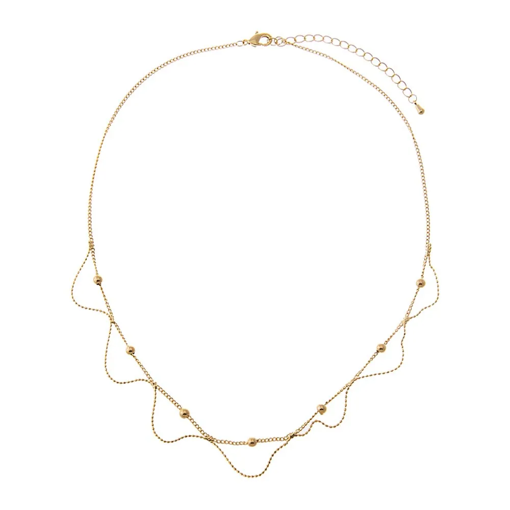 Drape Chain Beaded Chain Choker Necklace sold by Adina Eden's