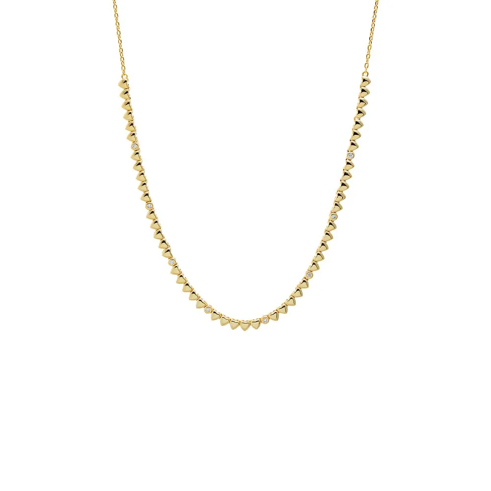 CZ Bezel Half Chain Tennis Necklace sold by Adina Eden's