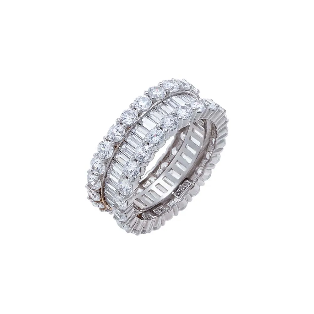 Round CZ X Baguette Eternity Ring sold by Adina Eden's product image thumbnail 2