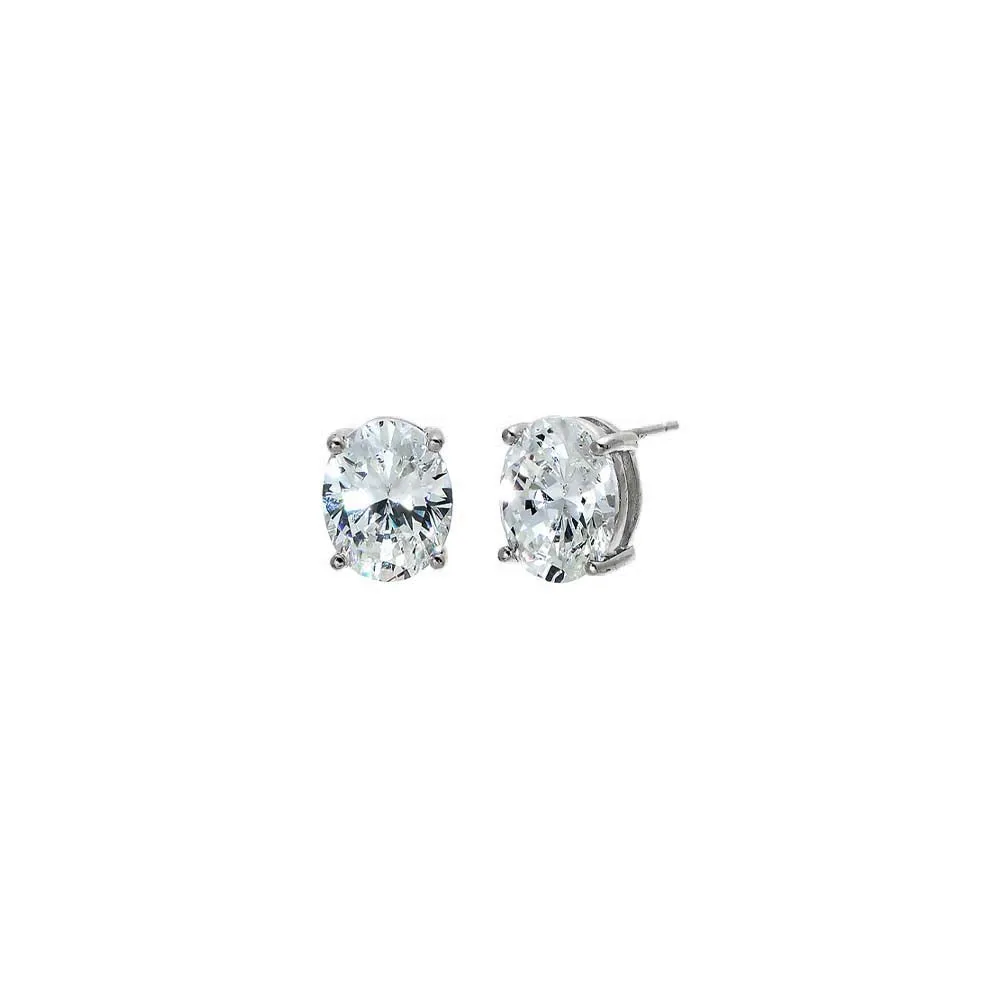 Oval Solitaire CZ Stud Earring sold by Adina Eden's product image thumbnail 2