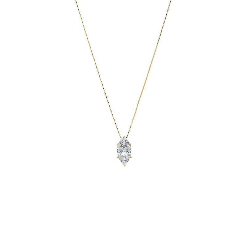 Marquise Solitaire CZ Necklace made by Adina Eden's