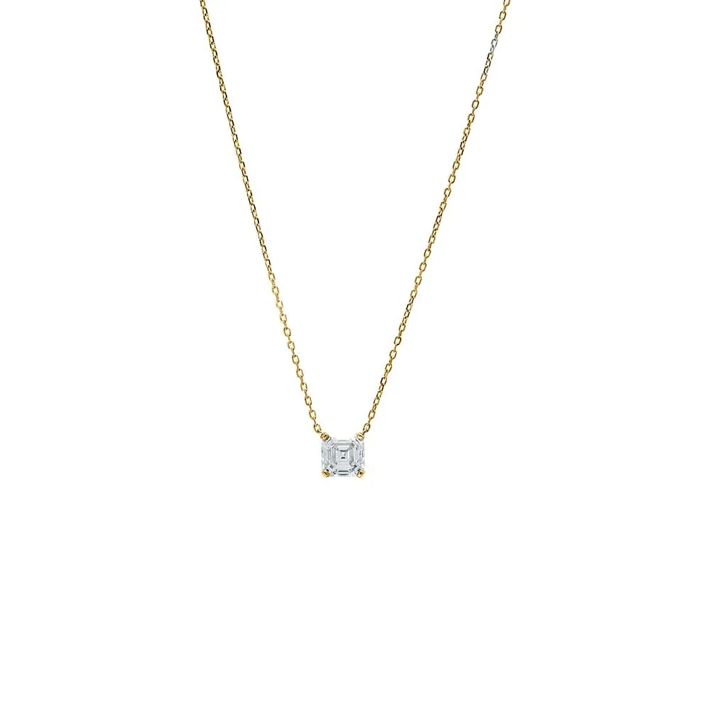 Cushion Solitaire CZ Necklace sold by Adina Eden's