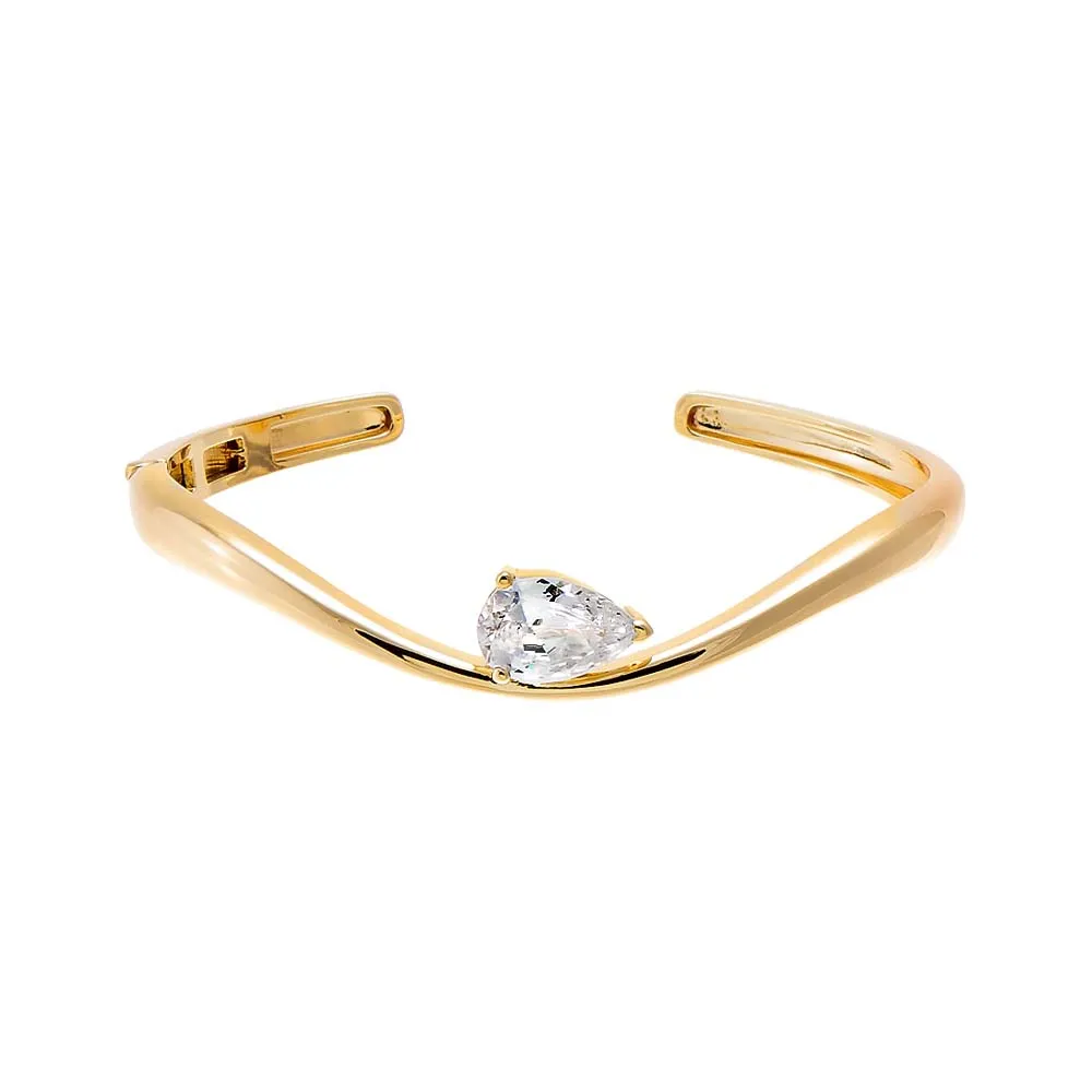 CZ Pear Swirled Open Bangle sold by Adina Eden's