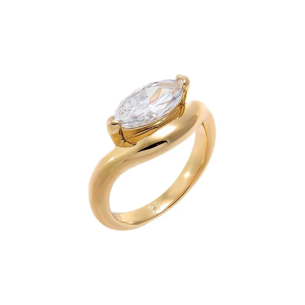 CZ Marquise Bezeled Pinky Ring sold by Adina Eden's