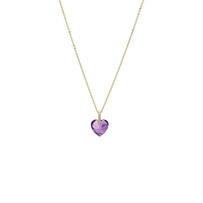 Pave Natural Stone Heart Pendant Necklace made by Adina Eden's