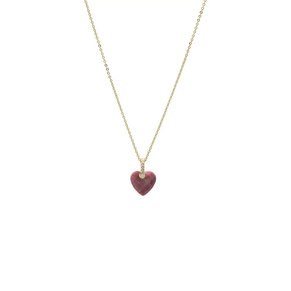 Pave Natural Stone Heart Pendant Necklace sold by Adina Eden's product image thumbnail 2