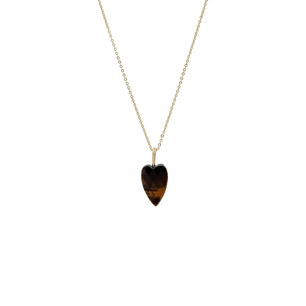 Natural Stone Elongated Heart Pendant Necklace sold by Adina Eden's