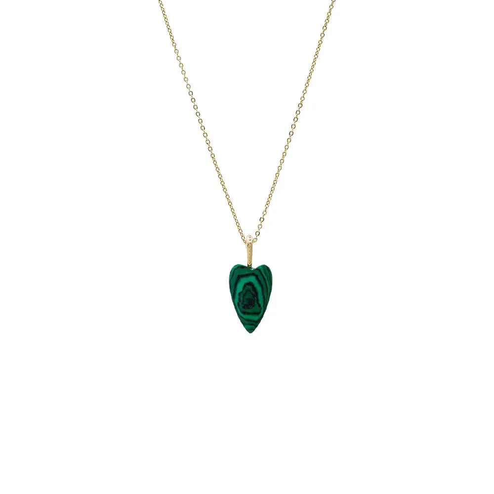 Natural Stone Elongated Heart Pendant Necklace sold by Adina Eden's product image thumbnail 2