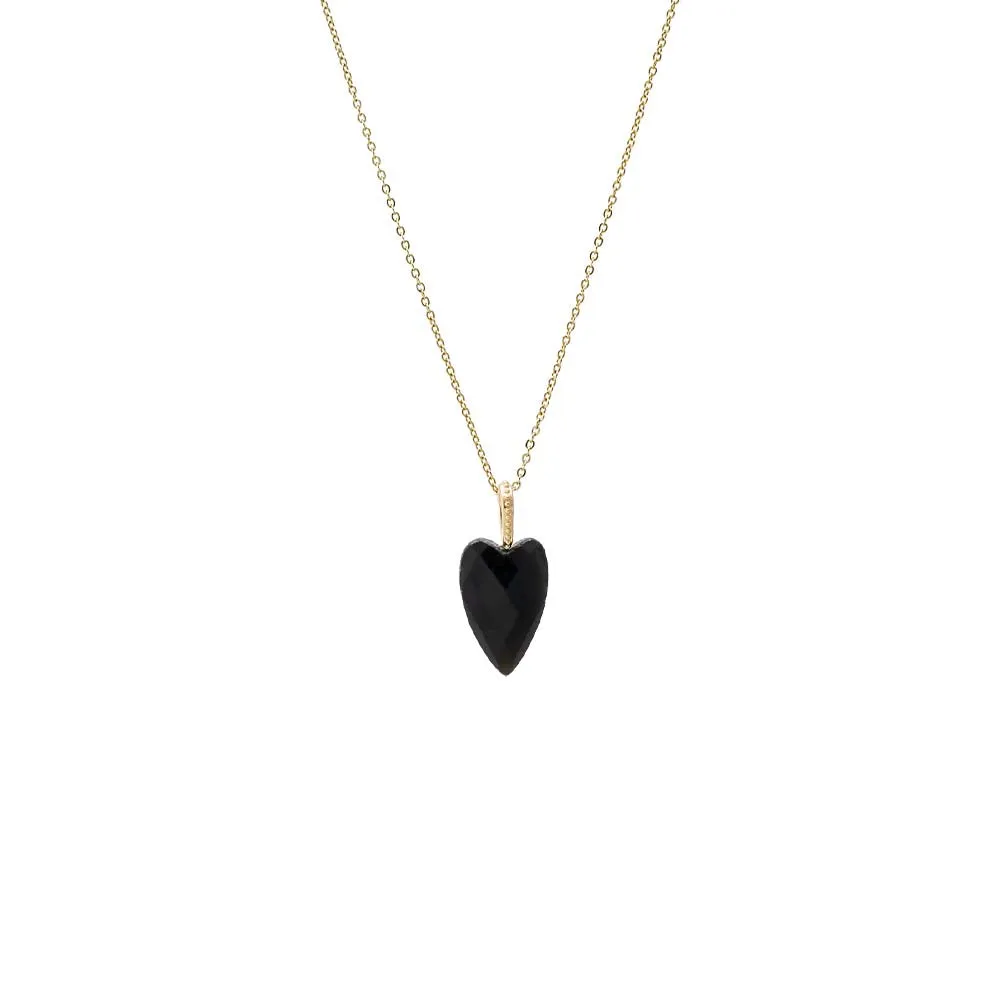 Natural Stone Elongated Heart Pendant Necklace sold by Adina Eden's product image thumbnail 3