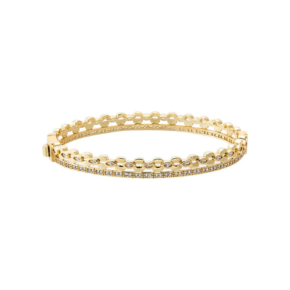 Pave X Chain Bangle Bracelet sold by Adina Eden's