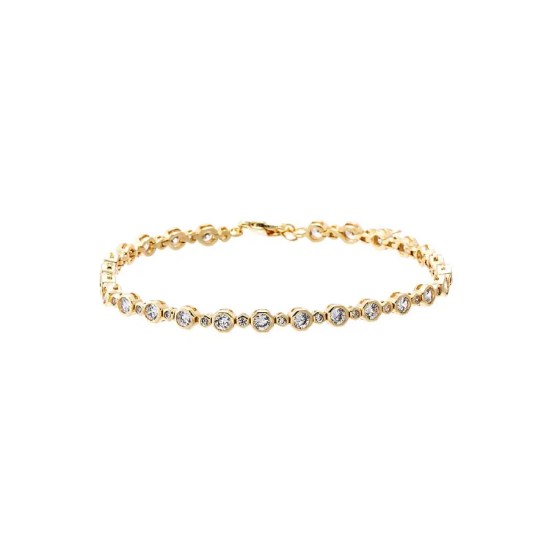 Graduated CZ Bezel Set Tennis Bracelet made by Adina Eden's