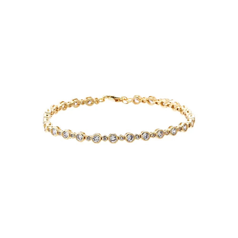 Graduated CZ Bezel Set Tennis Bracelet sold by Adina Eden's